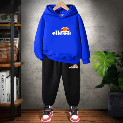 Black Children Hoodie Child print 3-12 Years Old Boys Girls Toddler hoodie Coat Top+Pants Stylish Casual Sweatshirt Set