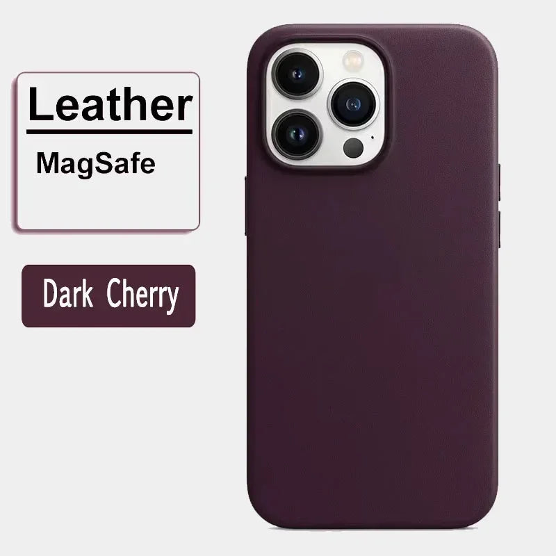 جراب جلد مغناطيسي فاخر لهاتف Apple iPhone 17 Pro Max 16 13 12 14 15 Plus غطاء MacSafe رسمي لهاتف Magsafe i Phone Etui