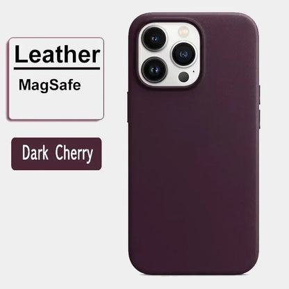 جراب جلد مغناطيسي فاخر لهاتف Apple iPhone 17 Pro Max 16 13 12 14 15 Plus غطاء MacSafe رسمي لهاتف Magsafe i Phone Etui