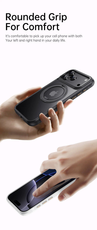 360° Mechanical Torque-Sound Rotating Stand Holder Magnetic Magsafe Phone Case For iPhone 16 15 14 13 17 Pro Max Plus 17Air 16E