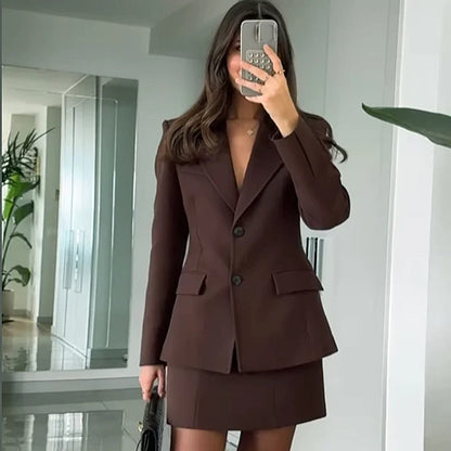 Women Elegant Blazer Chic Slim Lapel Long Sleeve Jackets 2025 Spring V Neck Buttons Cinch Waist Women's Jacket Office Lady Coat