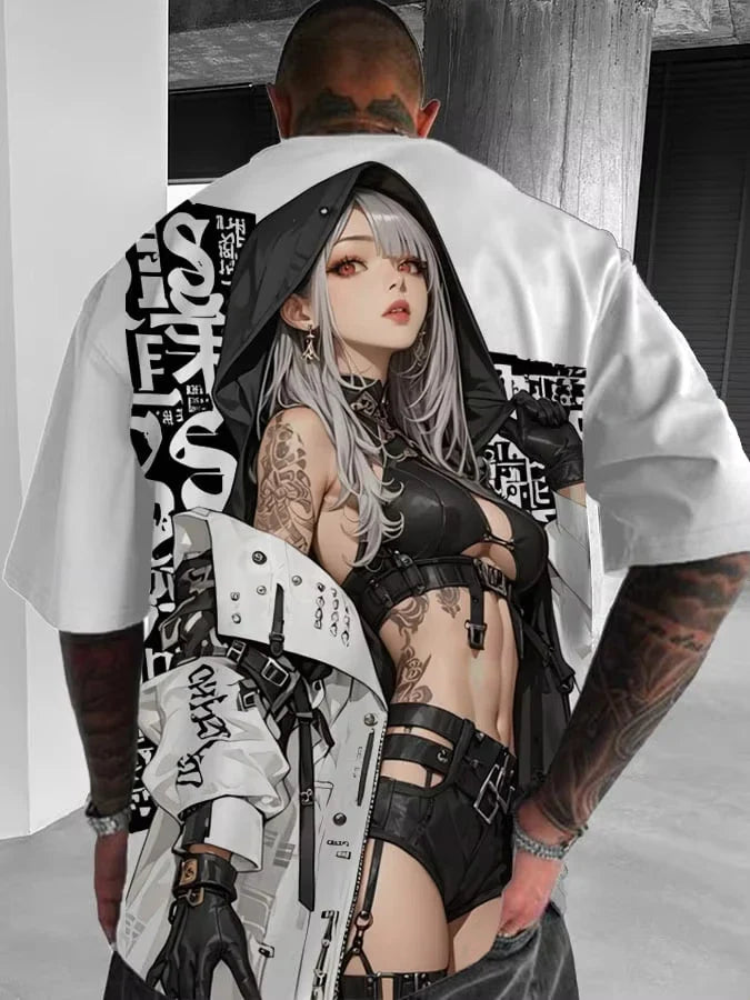 Japanese Anime Style Girl 3D Print T-Shirt Men Women Fashion Plus Size Casual Short Sleeve Tops Tees Manga Sexy T Shirts Homme