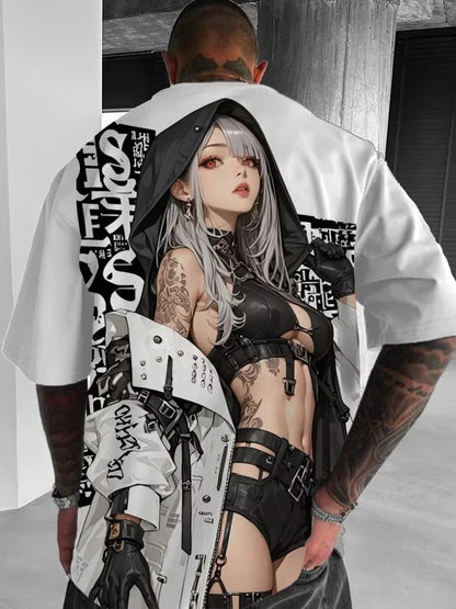 Japanese Anime Style Girl 3D Print T-Shirt Men Women Fashion Plus Size Casual Short Sleeve Tops Tees Manga Sexy T Shirts Homme