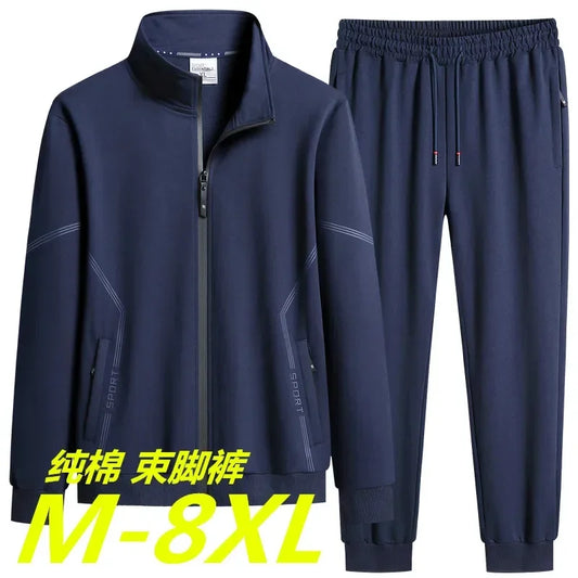 Unisex Jogging Suit MEN Plus Size 6XL 7XL 8XL Men's Tracksuit Suit New Arrive Tracksuit Mens Casual Solid Solor Sweatpant Set