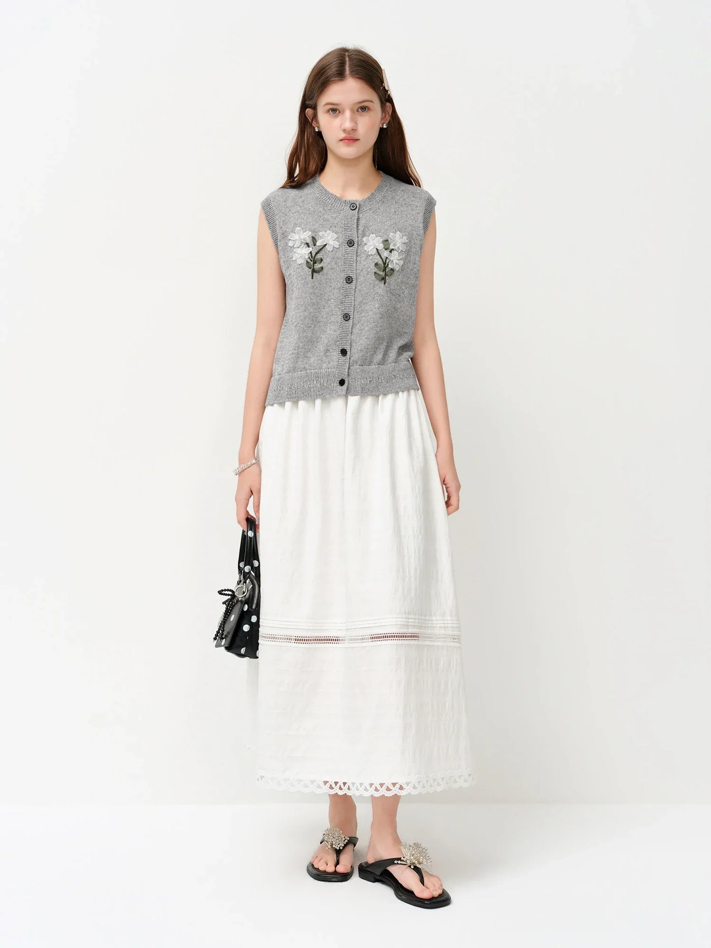 2026 Women's Linen Knit Vest Stand Collar Sleeveless Cardigan Top in Grey Layered Essential for Soft Aesthetic & Y2K Style