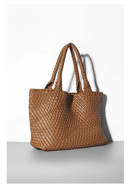 Designer Knitting Fashion Ladies Handbags And PU leather Large-capacity Women's single-shoulder bag Beach Travel Bags