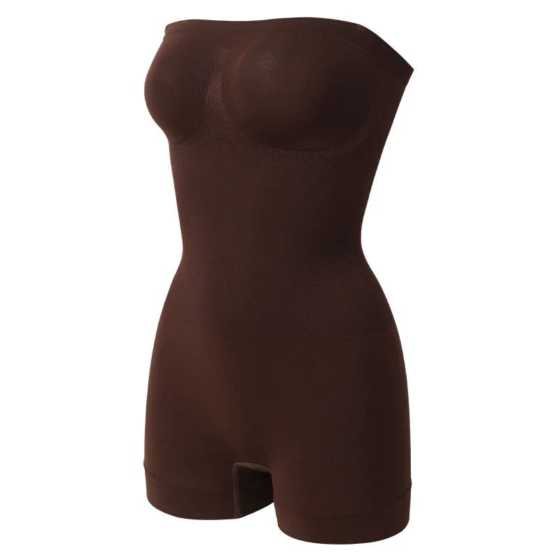 New Strapless Bodysuit Off Shoulder Tube Top Women Shorts Shapewear Tummy Control Body Shaper Sexy Fajas Skinny Underwear