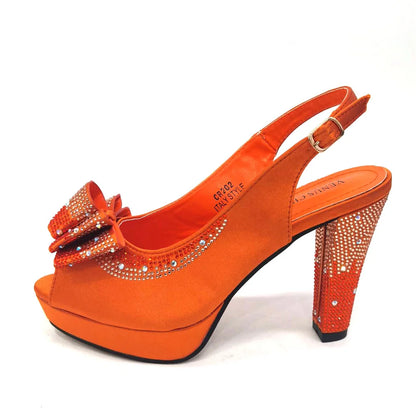 Women High Heels Sandals Printing Flower Material with Rhinestone Italian Design Coffee Color Open-Toed Shoes