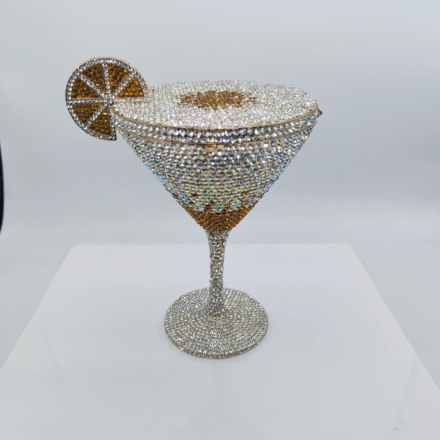 High Quality Goblet Shape Luxury Martini Cocktail Crystal Studded Dinner Bag Diamond Clutch Rhinestone Women Evening Bag
