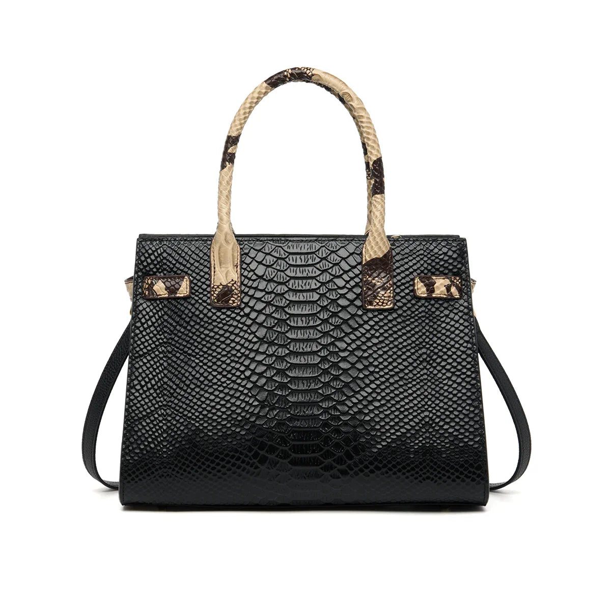 Hot Brand 100% Genuine Leather Single Shoulder Bag Business Women  Black Animal Pattern Purses High End Totes#YC350