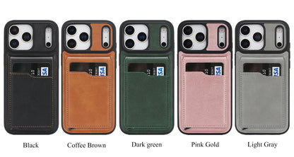 Magnetic Wallet Phone Case for iPhone 13 14 15 16 17 Pro Max, Wireless Charging Foldable Stand, Card Holder Protective Cover