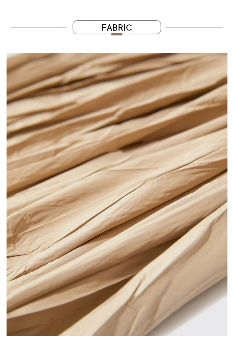 Minimalism Pleated A-Line Skirts Women 2024 Summer New Baiscs Rubber Band Waist Irregular Loose Large Hem Skirt 12442081