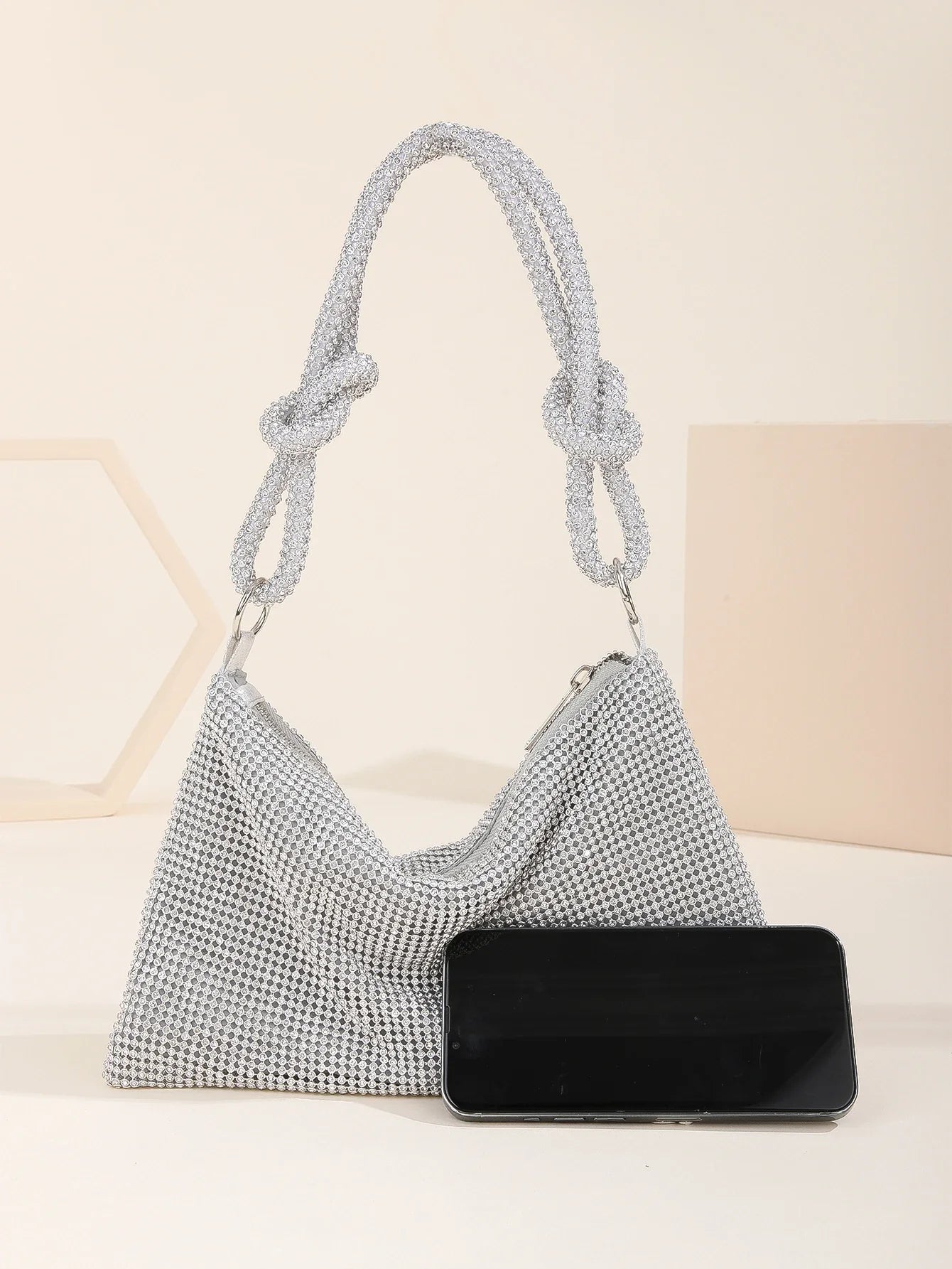 Women Shiny Rhinestones Shoulder Bag  Clutch Elegant Party Wedding Purses Handbag Ladies Fashion Evening Clutch B