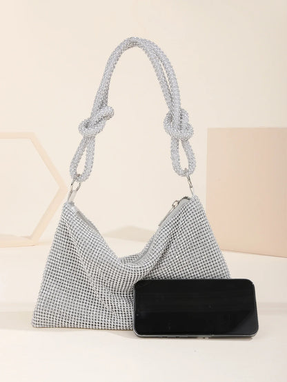 Women Shiny Rhinestones Shoulder Bag  Clutch Elegant Party Wedding Purses Handbag Ladies Fashion Evening Clutch B