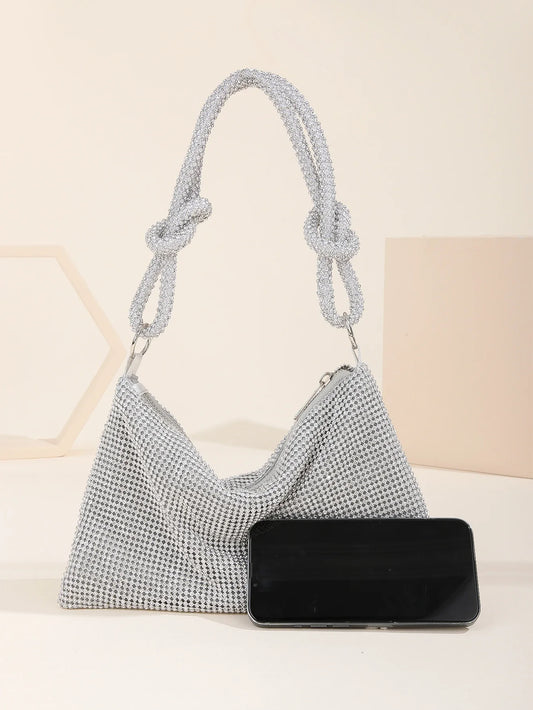 Women Shiny Rhinestones Shoulder Bag  Clutch Elegant Party Wedding Purses Handbag Ladies Fashion Evening Clutch B