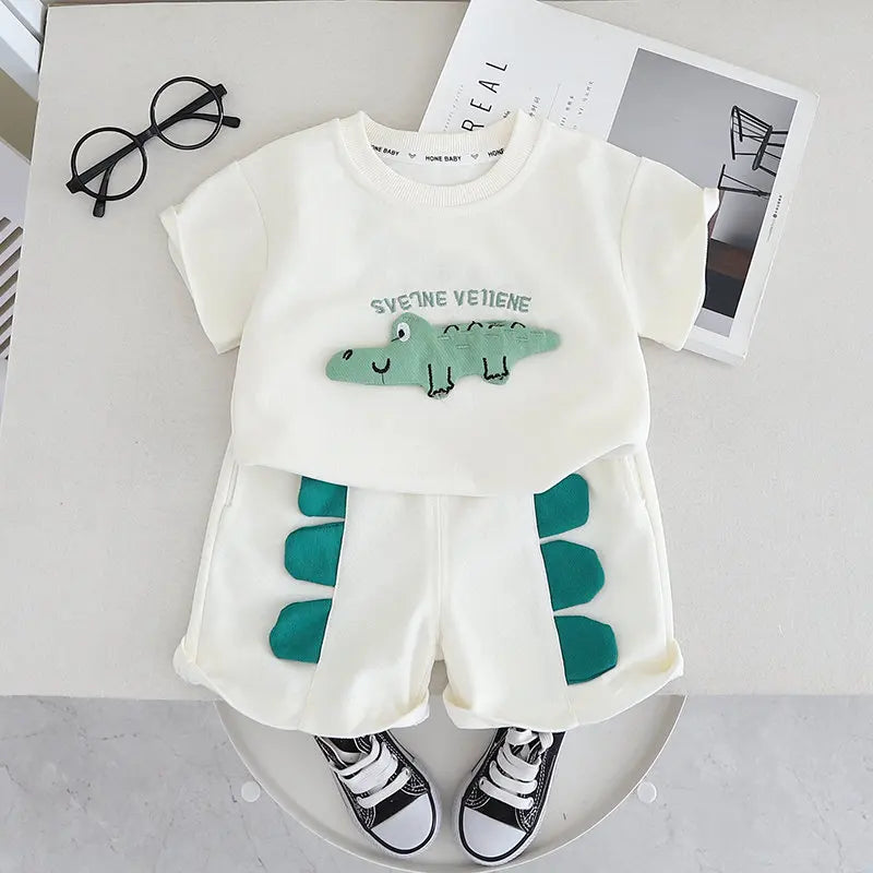 Children Clothes Suit Summer Kids Boys Girls 3D Animal T Shirt Shorts 2Pcs/Set Kids Infant Clothes Toddler Sportswear