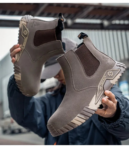 steel toe work boots for men industrial construction work protection shoes anti smash anti puncture safety shoes without laces