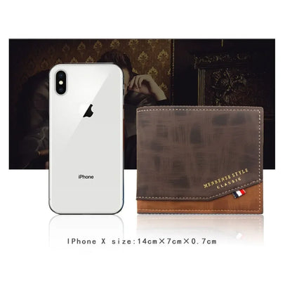 Portefeuilles courts pour hommes Givrés Grande capacité Portefeuille en cuir Multi-fentes Porte-monnaie Porte-photo Petits portefeuilles pour hommes cartera hombre