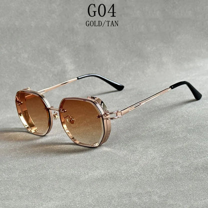 Punk Sunglasses For Men Vintage Steampunk Sunglasses Women Trendy Luxe Square Fashion Glasses Dropshipping Gafas De Sol Hombre