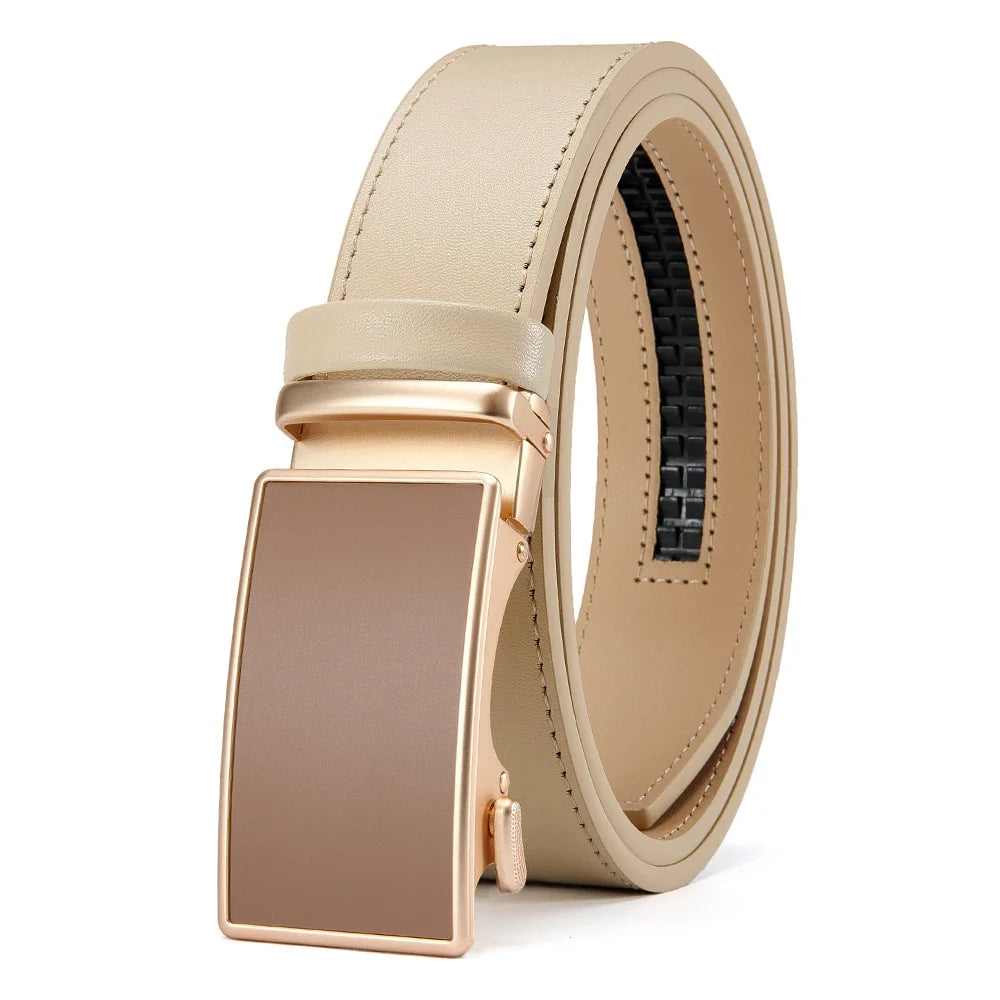 Metal Sand Surface Automatic Film Buckle, High-quality Cowhide Men's Premium Business Waist Belt/belt, Color Optional