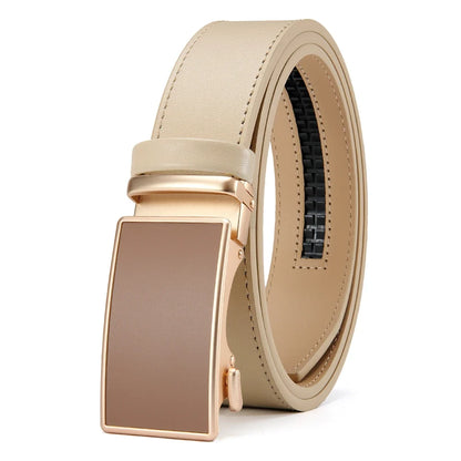 Metal Sand Surface Automatic Film Buckle, High-quality Cowhide Men's Premium Business Waist Belt/belt, Color Optional