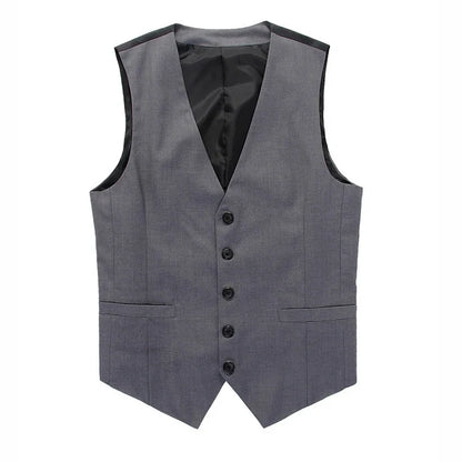 Fashion Single Breasted Suit Vests for Men Grey Black High-end Male Waistcoat Slim Fit Formal Business Casual Vest Plus Size 7XL