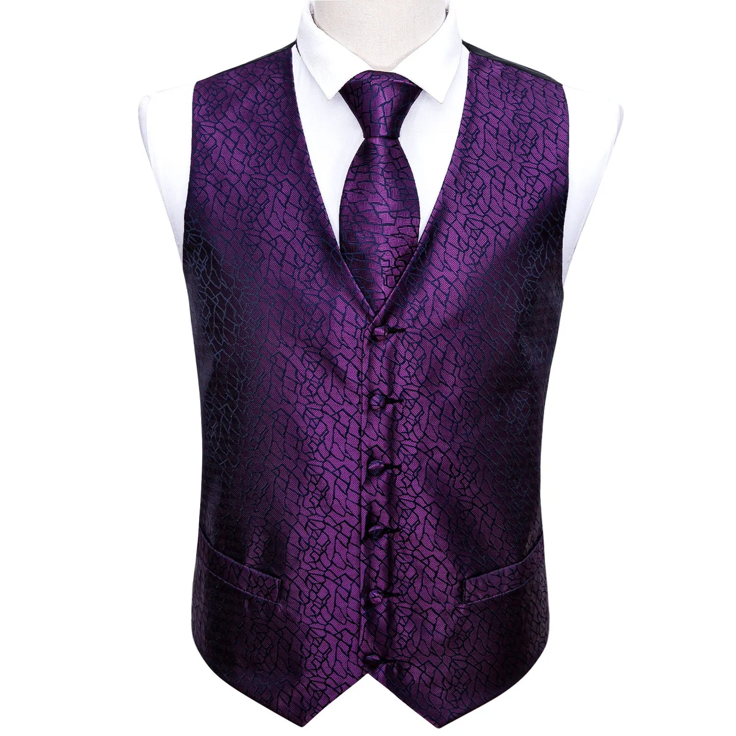 Green Suit Vest Men Paisley Waistcoat Plaid Silk Tie Handkerchief Cufflinks for Wedding Summer Vests Tuxedo MJ-2004 Barry.Wang