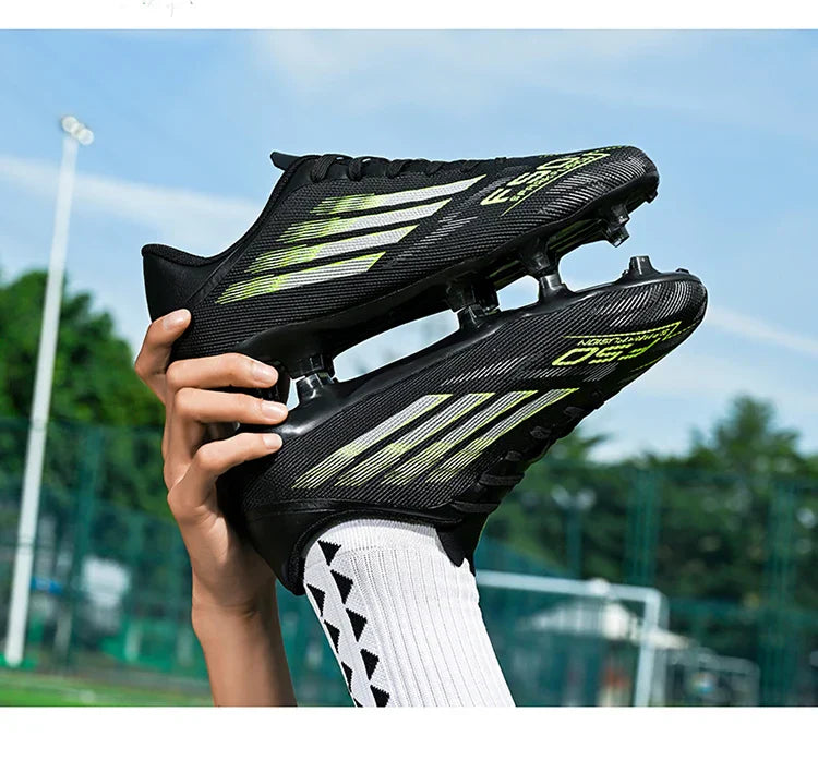 Men's High Top Soccer Shoes FG/TF Long Spikes Adult Football Boots Lightweight Professional Athletic Training