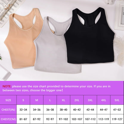 Transgender FTM Breathable Half Chest Binder Tank Top
