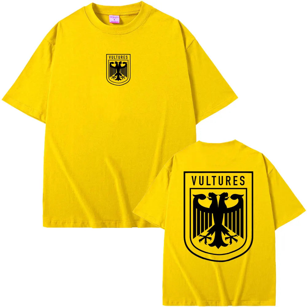 Rapper Kanye West Vultures New Music Album Graphic T Shirts Men Women Hip Hop Fashion Oversized T-shirts Male 100% Cotton Tshirt