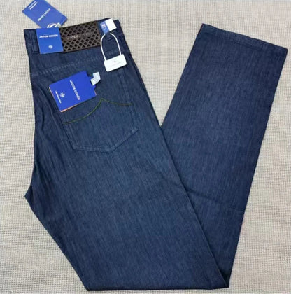 Jeans Thin Cotton Men 2026 Spring Summer new fashion straight breathable outdoors comfort Zipper Big size 30-40 Pants