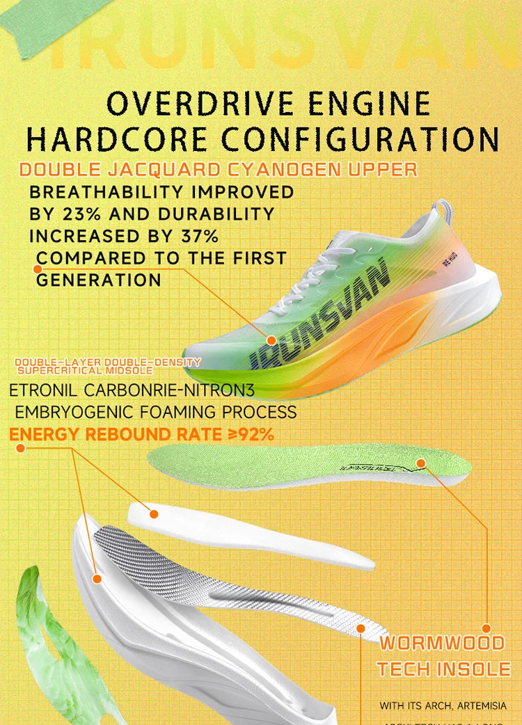 Carbon plate men marathon running shoes professional stable support shock absorption ultra light rebound sports shoes
