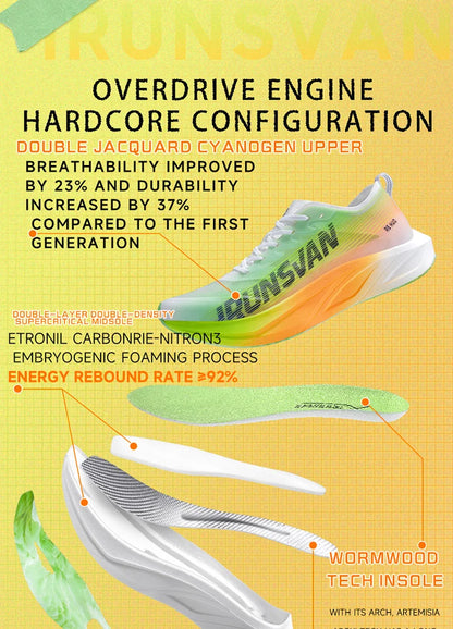 Carbon plate men marathon running shoes professional stable support shock absorption ultra light rebound sports shoes