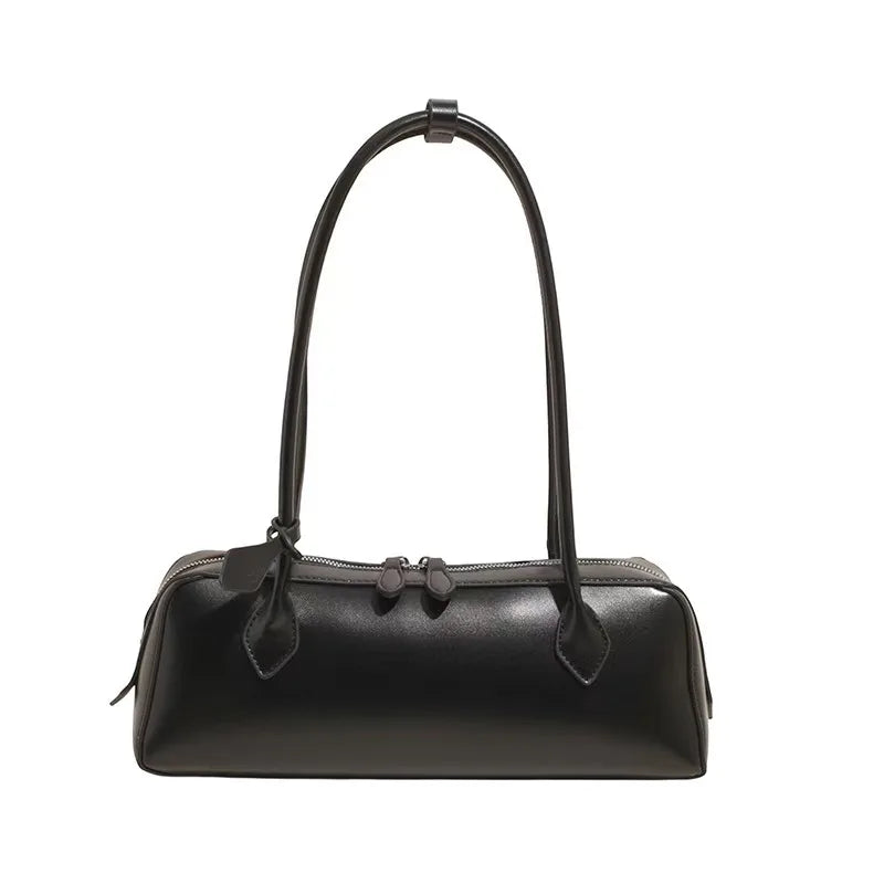 Vintage Long Shoulder Bag Women Shoulder Bag Luxury Cowhide Ladies Handbag Female Commuter Shopping Underarm Bag