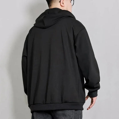 Autumn Winter Plus Size Jacket Men's Pocket Coats Loose Fashion Full Zip Hoodies Coat 5XL 6XL 7XL Fat Male Clothing 110-185KG