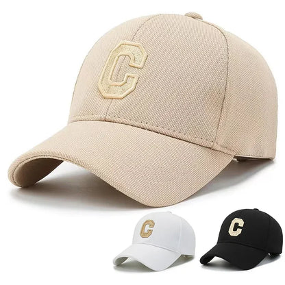 Simple Letter C Embroidered Baseball Cap For Men Women Solid Color Adjustable Sun Hat Unisex Casual Hip Hop Dad Trucker Cap