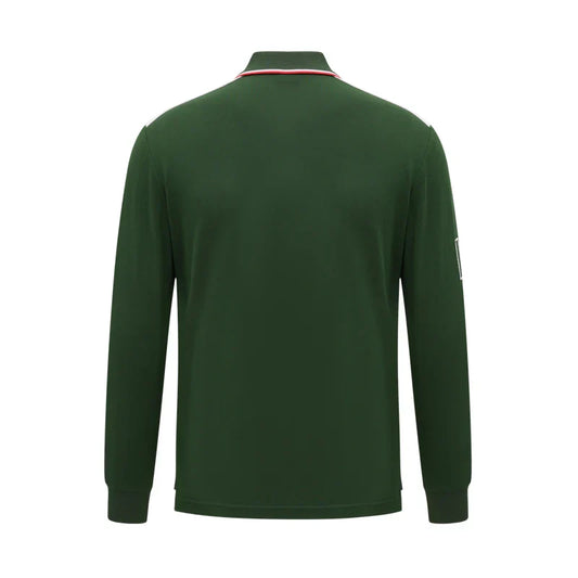 Men's polo shirt Europe Italy long sleeve casual high-end cotton embroidery luxury stitching contrast color original design