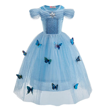 Children Princess Clothing Kids Elsa Anna Cinderella Rapunzel Party Cosplay Dresses Little Girls Christmas Halloween Dress Up