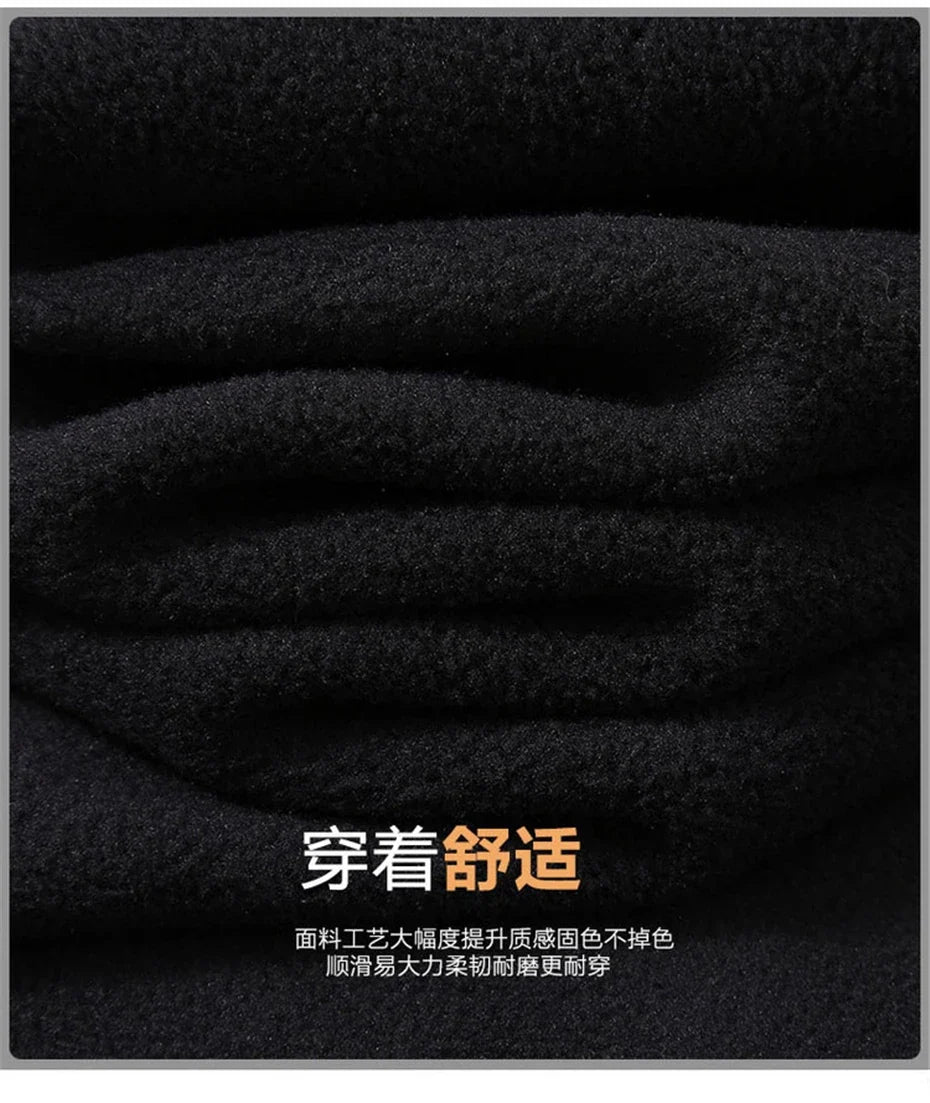 Solid Color Polar Fleece Jacket Men Winter Thcik Warm Fleece Jacket Coat Plus Size 12XL Fashion Casual Polar Fleece Coat Male
