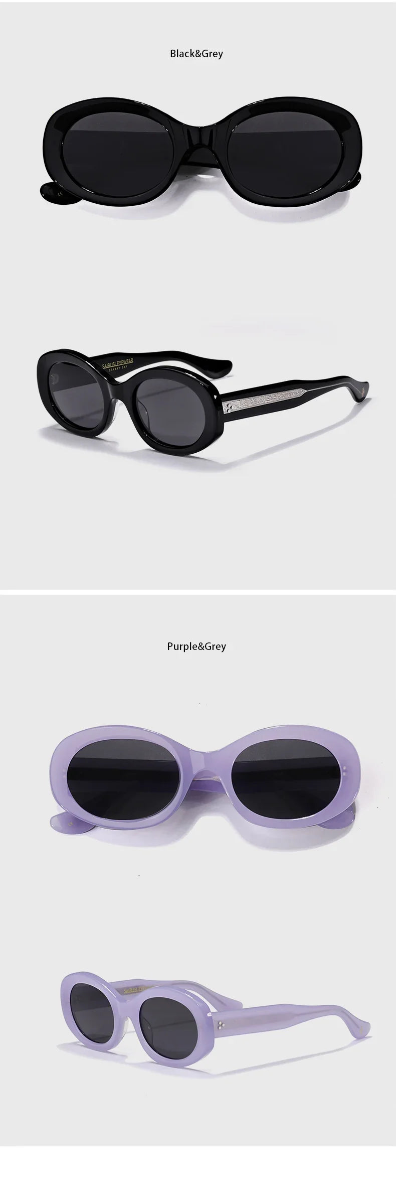Top Quality Handmade Oval Acetate Men Women Vintage Sunglasses New Exquisite Design Sunglasses Outdoor UV400 Luxury Sunglasses