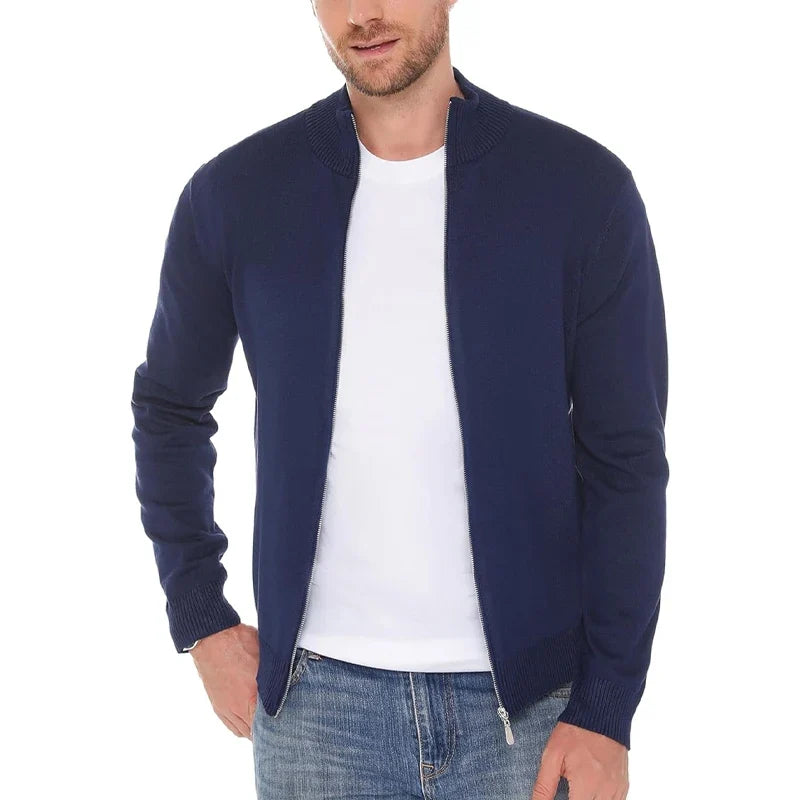 Men's Zipper SweatCoats Casual Cardigan Sweaters Stand Cold Blouse Knitwear Winter Outdoor Jumper Warm Streetwear