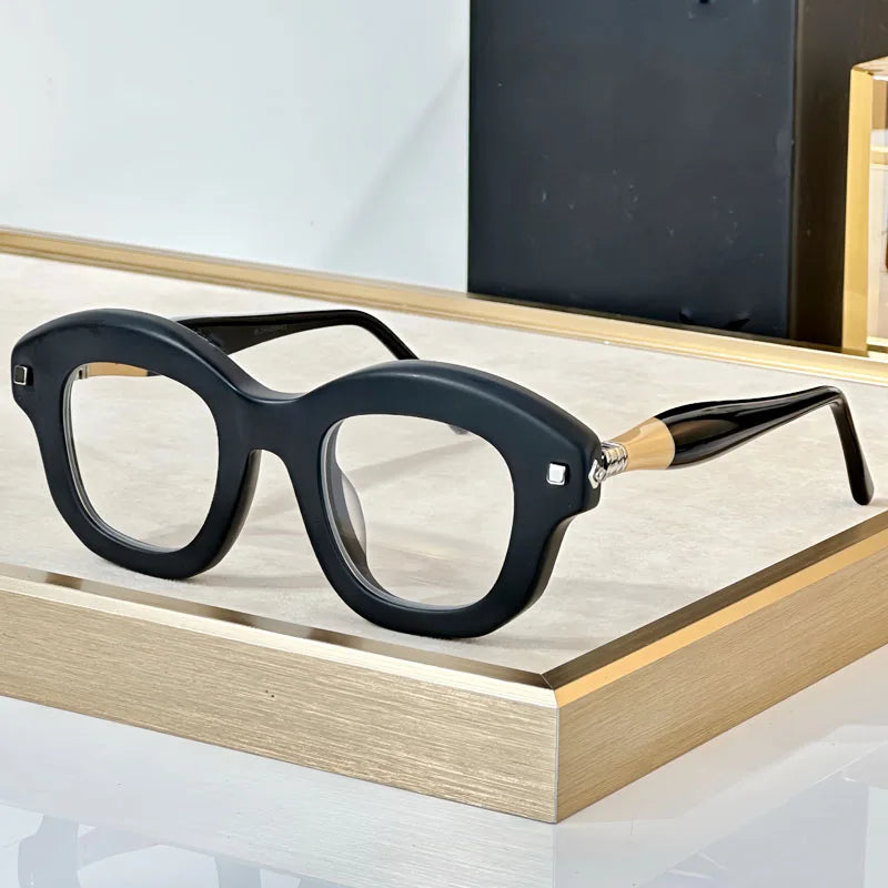Handmade Sunglasses Men Women Thick Acetate Germany Trendy Luxury Brand Square Design Classical Cat Eye UV400with Case