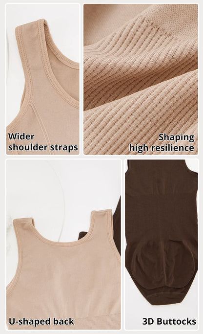 Woman Slim Bodysuit Shapewear with Zipper Belt Women Tummy Control Fajas Body Shaper Waist Trainer Slimming Cincher Corset Tops
