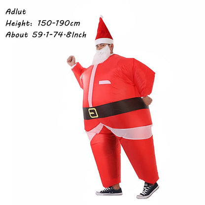 Christmas Funny Inflatable Costumes Gingerbread Man Santa Claus Elk Snowman Tree Penguin Adult Kid Halloween Carnival Party