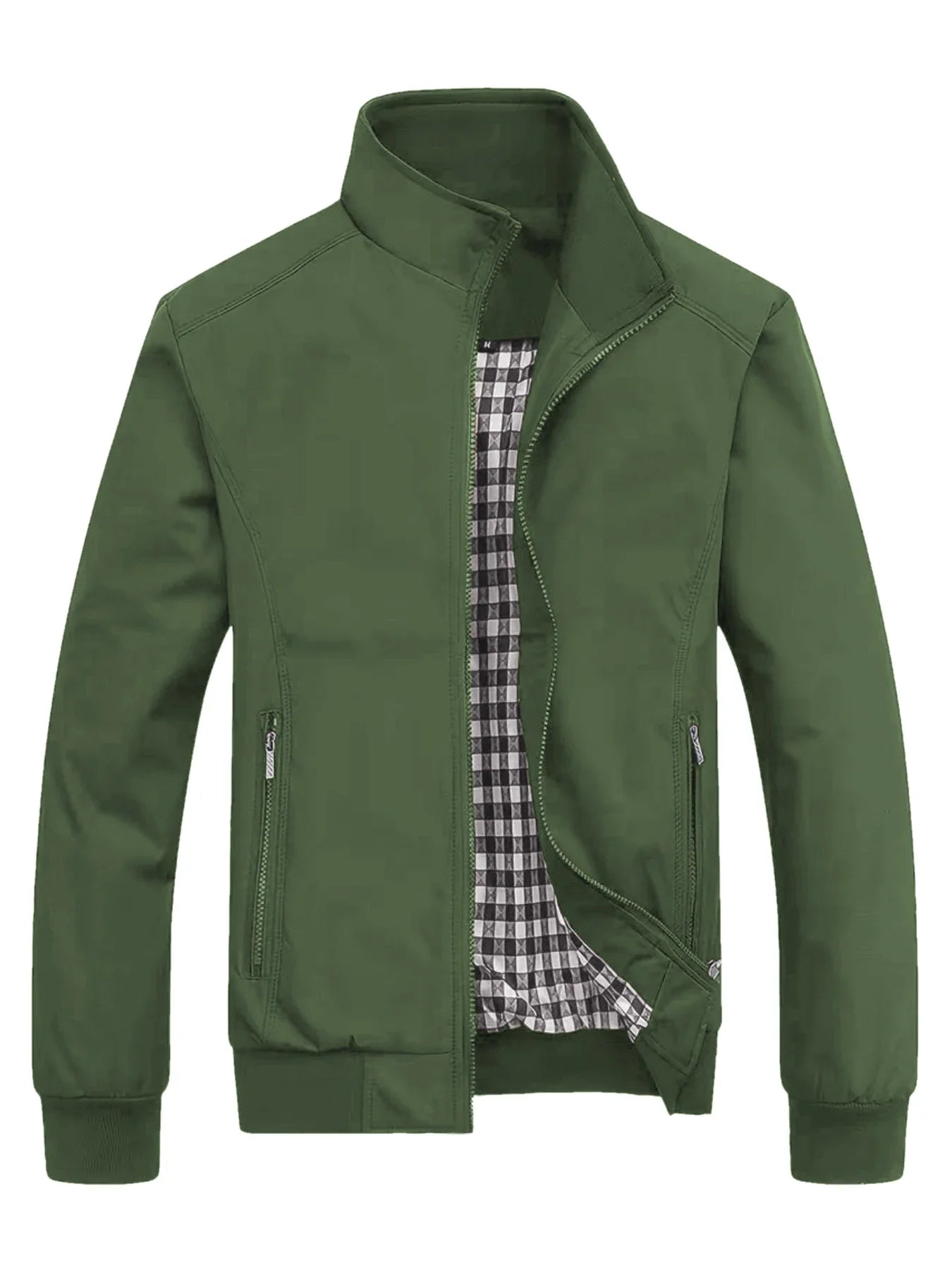 Men's Classic Design Sports Jacket, Casual Baseball Collar Zipper, Spring and Autumn Solid Color, Fashionable Daily Wear Jacket