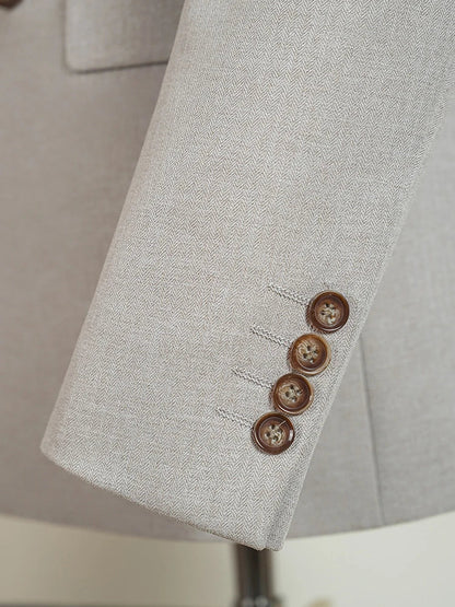 Light Brown Elegant Man Suits High Quality Two-Piece Dress Wedding Party Outfit for Man Blazer Luxury Man Dinner Suit