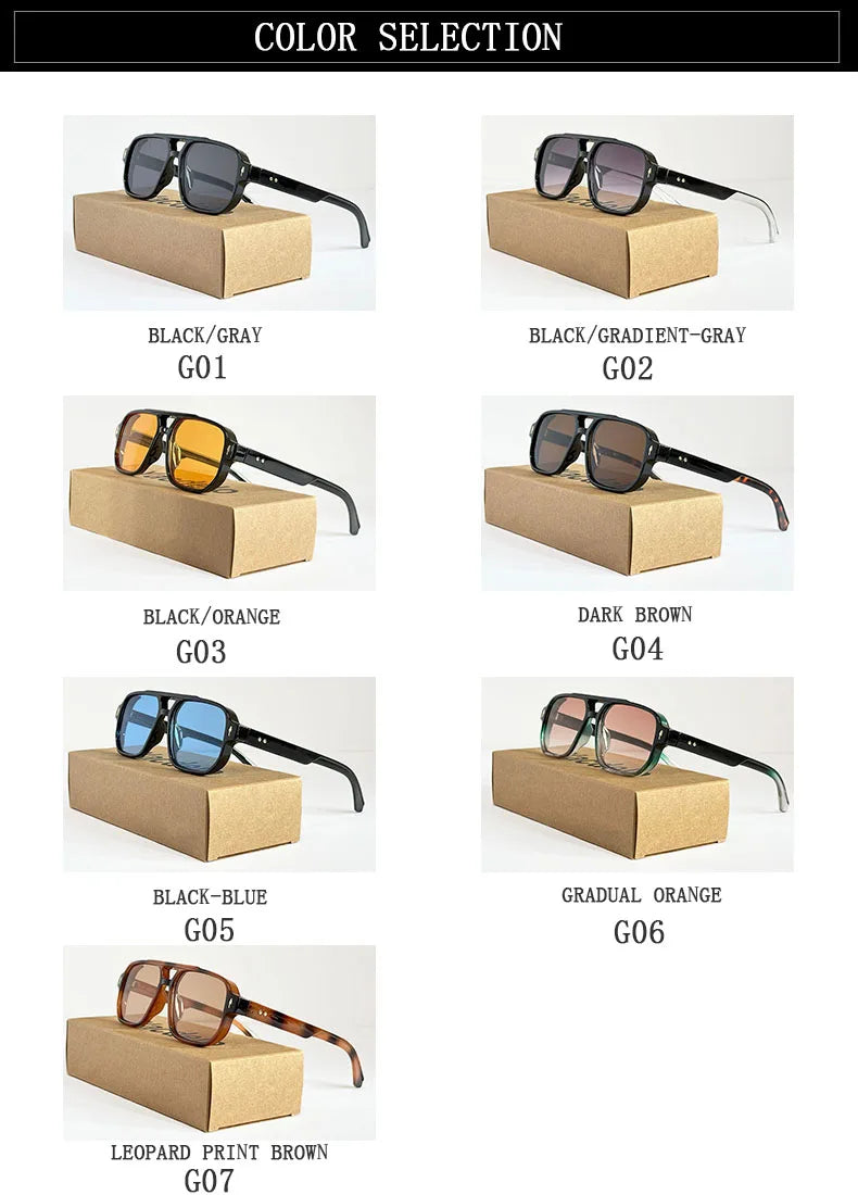 Square Sunglass Men Retro Vacation Yellow Sunglasses Women Trendy Vintage Fashion Glasses Luxury Gafas De Sol Hombre Zonnebril