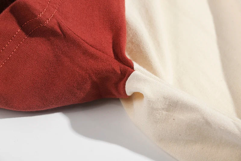 2024 Summer New Stitching Raglan Sleeve Man Retro Tshirt Women Casual Chinese Printing T-shirts Student Green Red Tee