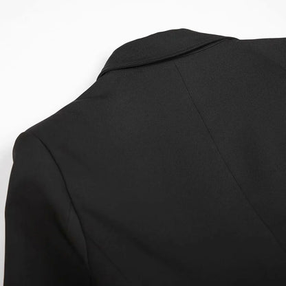 Women Elegant Waist-Hugging Blazer Single Buttons Blazer with Shoulder Pads New 2025 Spring Fall Fashion Basic Blazer