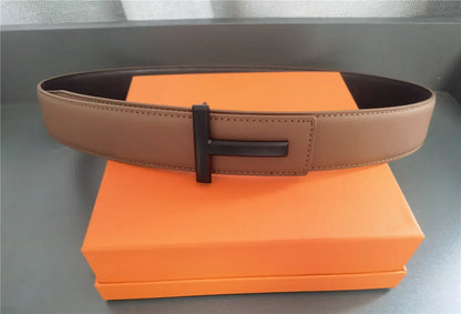 High Quality 3.8cm Leather Business Men Belt Luxury Brand Designer famous Belts for men Jeans Strap Male Metal Buckle belt